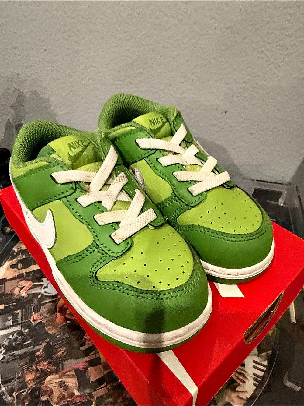 Nike Dunk Low Retro Green & White Boys US 8C